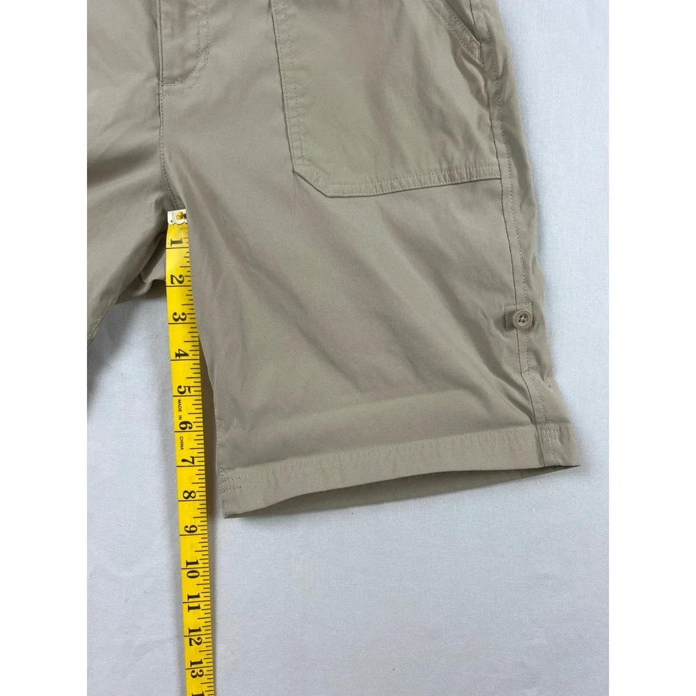Eddie Bauer Horizon Shorts Womens 6 Khaki Tan Roll Tab Hiking Utility